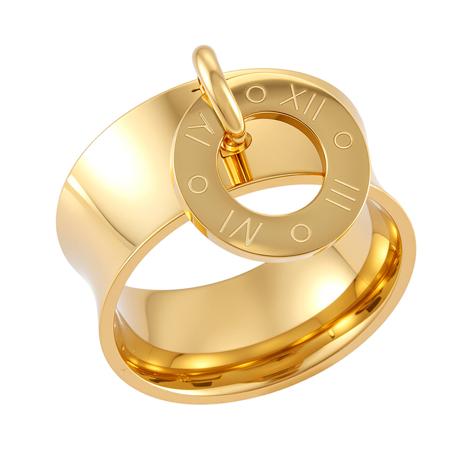 Luxury 18K Gold Plated Stainless Steel Waterproof Ring Fashionable Cubic Zirconia Bar Jewelry for Women Luxury Design Charm Gift