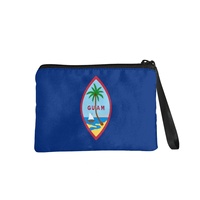 Dompet Koin Kanvas Poliester Warna Campuran Cetak Digital Fashion Bendera Nasional Guam Dompet Uang Receh Mini Portabel dengan Ritsleting