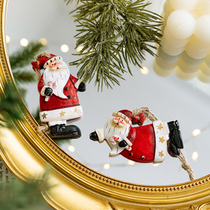 <b>Christmas</b> Resin Santa Ornaments Hanging Retro Style Tree Decorations Mini <b>Figures</b> Hand Painted For <b>Christmas</b> - Product Image 3