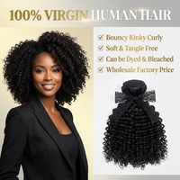 Mèches de cheveux humains Kinky Straight, Yaki naturel, brésiliens, Remy vierges, Grade 10A, trame nouée à la main, pour salons, USA Europe, cheveux épais