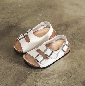 Sandales plates pour enfants en liège à bout ouvert, avec bride réglable et boucle, semelle en daim, personnalisables pour la plage - Product Image 4