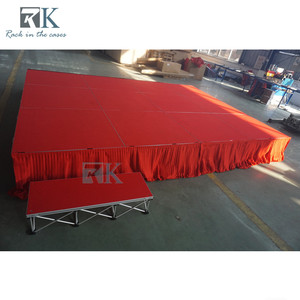 Red Folding <b>Stage</b> with Skirt Easy Install Outdoor Concert <b>Stage</b> <b>Platform</b> - Product Image 3