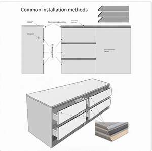 Complete Set High Class Modern Modular MDF <b>Kitchen</b> Cabinets with Resin Countertop <b>Faucet</b> & Drawer Basket for Apartment Villa Use - Product Image 1