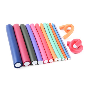 Fabrika doğrudan satış 24cm uzunluk Heatless kıvırma çubukları DIY kuaför araçları büküm Flex sünger kauçuk bigudiler - Product Image 1