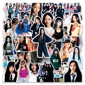 50pcs 공장 직접 판매 하이 퀄리티 장식 노트북 스케이트 보드 스티커 한국 Kpop 소녀 그룹 Newjeans 스티커