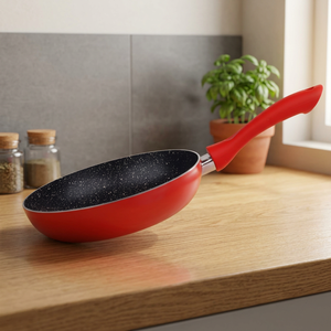 Poêle à frire antiadhésive Chef Granito Series, aluminium moderne, revêtement marbré 3 couches, 22 cm, sans couvercle, ROUGE - Product Image 6