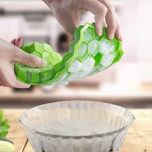 Molde de silicona de grado alimenticio para cubitos de hielo con forma de panal, 37 rejillas hexagonales, con tapa, fácil de desmoldar, para whisky y cócteles - Product Image 4