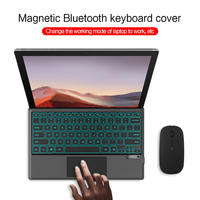 Clavier sans Fil Rétroéclairé avec Pavé Tactile pour Tablette Microsoft Surface Pro 3 4 et Surface Pro 7 5 6, Disposition Turque Russe Arabe