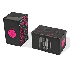 Kotak kemasan produk pencetak logo kotak kemasan kardus pengiriman produk elektronik kustom hitam untuk pipa air