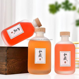 Reusable <strong>Mini</strong> Glass <strong>Bottle</strong> with Wood Cap 100ml 250ml 375ml 500ml Empty Glass Wine Alcoholic Beverages Liquor Spirit <strong>Bottles</strong> - Product Image 5