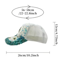 Casquettes de baseball blanches à sequins en gros, chapeaux de fête pour vacances à la plage avec étoiles de mer et coquillages