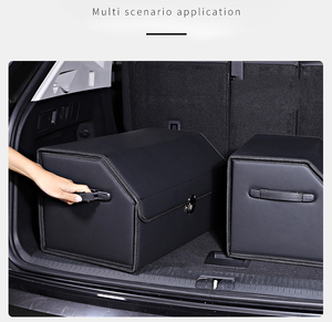 Caja de almacenamiento ajustable, organizador de maletero de coche impermeable de cuero PU con cierre de tapa, organizador plegable de múltiples compartimentos - Product Image 3