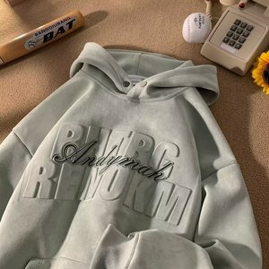 BOTTCOOLA <span class=keywords><strong>Felpa</strong></span> con Cappuccio da <span class=keywords><strong>Uomo</strong></span> Oversize in Pile Traspirante con Grafica 3D Vintage, Pullover da Tempo Libero e <span class=keywords><strong>Streetwear</strong></span> all'Ingrosso - Product Image 4