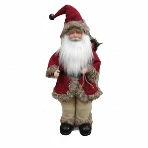 Di alta qualità 22 \ "di lusso in piedi Babbo Natale figura rosso grigio alla moda artigianato albero di natale per la decorazione esterna 18 pz/borsa - Product Image 2