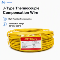 Cable de Extensión para Termopar Tipo J JXFG, Cable de Compensación de Alta Temperatura de Silicona y Cobre Estañado IP65, 2x0.2mm