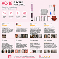 Vantrend Beauty Factory Draadloze Nagelboorpen Oplaadbare Elektrische Hoge Snelheid Lage Trillingen Manicure Machine OEM ODM