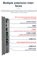 Brillo de la interfaz del logotipo personalizado, panel táctil integrado industrial de pc todo en uno, rs485/rs232 i3 i5 i7