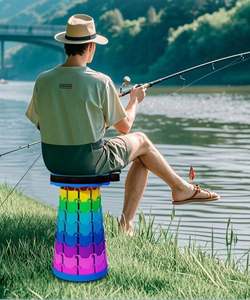 123Sports Tabouret télescopique pliable avec coussin, en tissu moderne, léger, doux, confortable, facile à installer, housse amovible, pour l'extérieur - Product Image 5