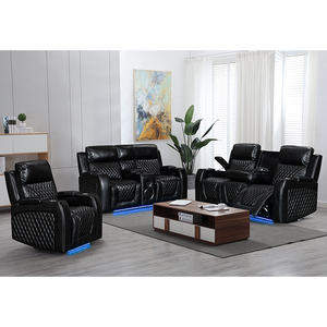 Poltrona Reclinabile CY <span class=keywords><strong>VIP</strong></span> per Cinema con Luce LED, Arredamento per Soggiorno, Sistema Home Theater Elettrico in Pelle, Set Relax - Product Image 2