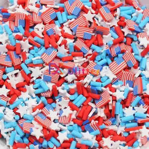 미국 독립 기념일 축하 장식 사탕 폴리머 클레이 뿌리 믹스 도매