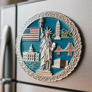 Imán de Refrigerador de Metal con Diseño Art Deco y Logotipo Personalizado, con Adhesivo de Recuerdo con Forma Personalizada para Decoración del Hogar y Regalos Turísticos - Product Image 2