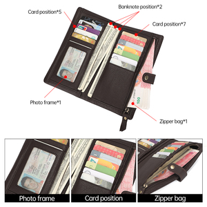 J.M.D portefeuille Long multifonctionnel pour hommes, <span class=keywords><strong>porte</strong></span>-cartes en cuir, passeport, <span class=keywords><strong>porte</strong></span>-livre avec poche pour téléphone - Product Image 4