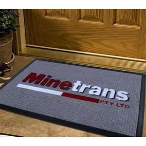 <span class=keywords><strong>Tapis</strong></span> <span class=keywords><strong>d</strong></span>'<span class=keywords><strong>entrée</strong></span> <span class=keywords><strong>professionnel</strong></span> personnalisé avec logo Water Hog, antidérapant, robuste, texture concave-convexe avec structure à rainures - Product Image 1