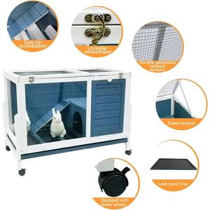 Maison extérieure Cage à lapin pour petits animaux de compagnie Cage à lapins commerciale en bois bon marché pour animaux de compagnie Cage à lapin en bois Cages à clapier - Product Image 5