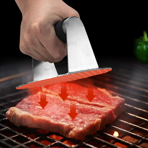 비 스틱 304 스테인레스 스틸 햄버거 버거 고기 패티 스테이크 핫도그 굽기를위한 고기 프레스 - Product Image 5
