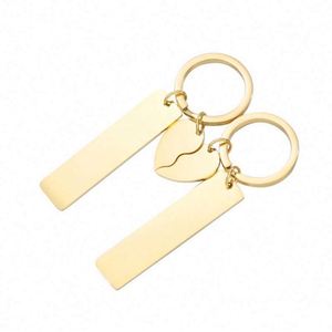 Llavero de Acero Inoxidable con Placa para Grabar con Láser, Etiqueta en Forma de Corazón, Código QR, Regalo de San Valentín para Parejas - Product Image 4