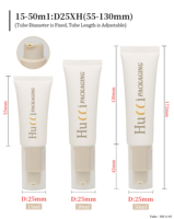 Tube cosmétique sans air personnalisé D25 15ml-50ml blanc avec pompe, pour fond de teint liquide, sérum facial, crème réparatrice, tube à presser