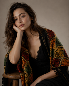 Premium Embroidered Viscose Digital Print Shawl Long Fringe Traditional Winter Scarf Soft Warm Breathable Comfortable Fashion - Product Image 3