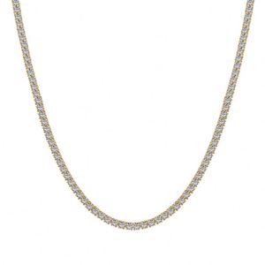 Dylam Stylish Design Hypoallergenic 925 Sterling Silver Rhodium Plated 2mm 5A Cubic Zirconia <b>Tennis</b> <b>Necklace</b> for Women - Product Image 4
