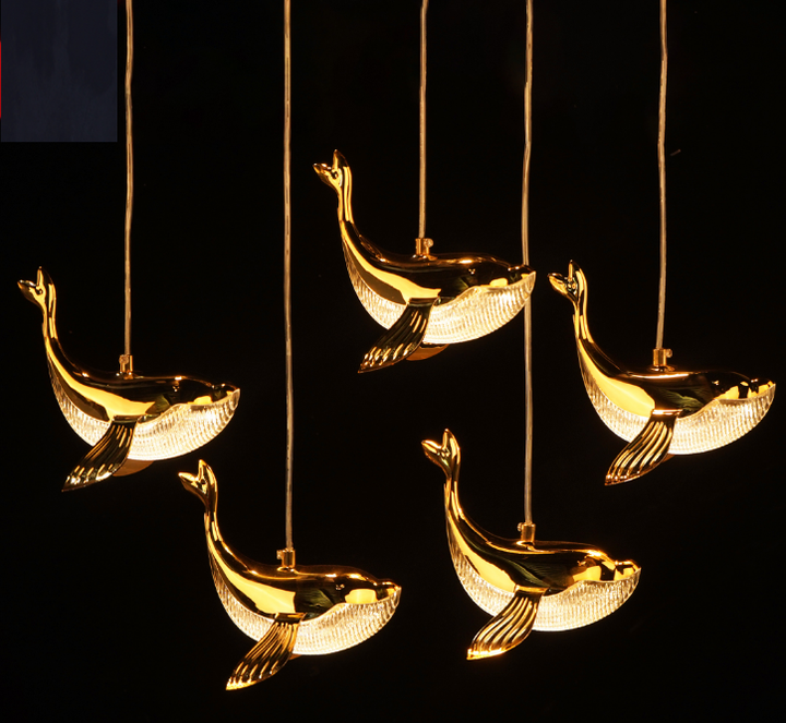 Hot Sale Modern Dolphin Fish Shape Crystal Chandelier Light JOYEN ...