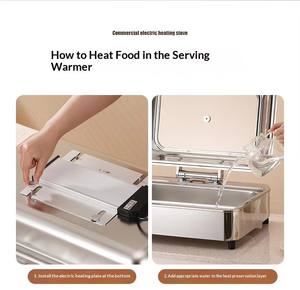 Recipiente para Calentar <span class=keywords><strong>Comida</strong></span> con Tapa de Lujo, Acero Inoxidable, Hidráulico, para Buffet, Suministros para Hoteles, Catering, Bodas y Banquetes - Product Image 2