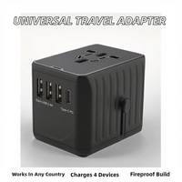 Adaptor Perjalanan Universal Portabel Kebaolong All-in-One 4 Port Pengisian Daya USB Tahan Api Konverter Multi-Negara Output 1920W