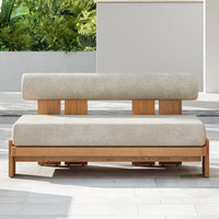 Ensemble de canapés de jardin en teck massif pour loisirs de plein air, haut de gamme, résistant à la décomposition, imperméable, anti-UV, design nordique, modèle SS-L5 pour jardins