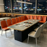 Table de barbecue commerciale Jilu OEM avec grille de sécurité, sans fumée, auto-purifiante, avec échappement inférieur pour salle à manger d'hôtel