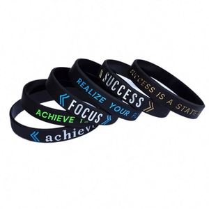 Pulsera de Silicona Personalizable de Alta Calidad a Bajo Precio, Brazalete de Goma Inspirador con Mensaje de Éxito y Logro, Promocional - Product Image 2