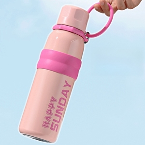 Borraccia Termica in Acciaio Inox per Studenti, Nuovo Modello 650ml Happy Sunday, per Donne, Attività all'Aperto, Fitness e Sport - Product Image 4