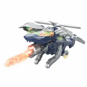 Amazons Bestseller Simulation Licht Musik Dinosaurier Spray Verformung Kämpfer Spielzeug Junge Elektro flugzeug Hubschrauber Spielzeug für Kinder