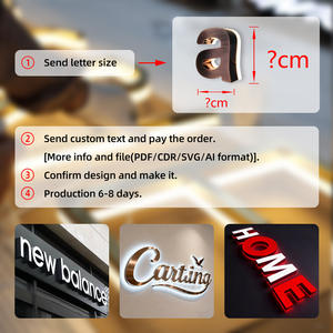 Enseigne rétroéclairée de luxe en acier inoxydable doré, lettres 3D personnalisées pour devanture de boutique, salon de beauté et institut de manucure - Product Image 4