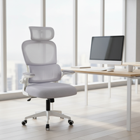 Solution de Sièges de Bureau Chaise de Bureau Ergonomique Multifonction à Dossier Haut Pivotant avec Support Lombaire en Tissu Maille