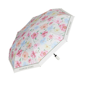 Parapluie pliant entièrement automatique, design frais, en caoutchouc noir, anti-UV, double usage soleil/pluie, idéal pour les cadeaux, pour fabricants - Product Image 1