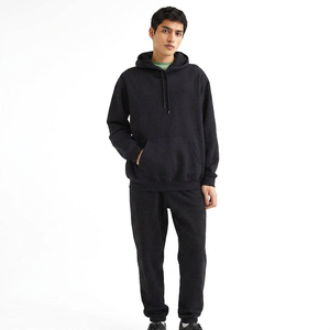 High Quality Unisex Oversized Hoodie Custom Black Logo Embroidery Men's Street Wear <b>Sweatshirt</b>-Wholesale - Product Image 1