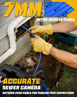 Caméra d'inspection de canalisation 50M 1080P auto-nivelante 512Hz avec câble de 7mm et 165ft pour égouts et drainages