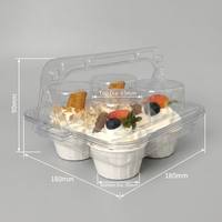 Support à Gobelets en PET Transparent Multi-Compartiments (1/2/4/6 Unités) – Porte-Desserts Transparent pour Boulangerie, Café et Emballage à Emporter