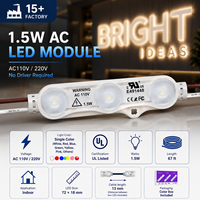 Module d'éclairage LED pour enseignes de vente au détail 1,5W Monochrome AC110V IP65 Étanche Homologué UL 67FT Max Run pour caisson lumineux