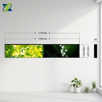 Écran publicitaire mural LCD numérique double face étiré de 47,6 pouces avec haut-parleur intégré, non tactile, ultra-résistant