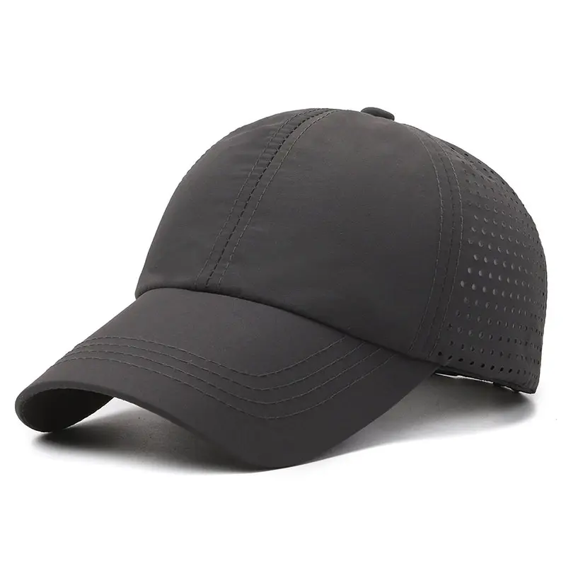 2024 Wholesale spring summer laser hole baseball cap outdoor sport quick dry women's baseball hats